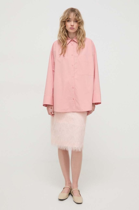 By Malene Birger camasa din bumbac lung roz Q71873036