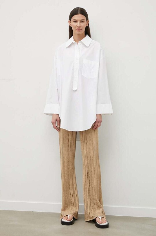 Хлопковая блузка By Malene Birger casual белый Q71873041
