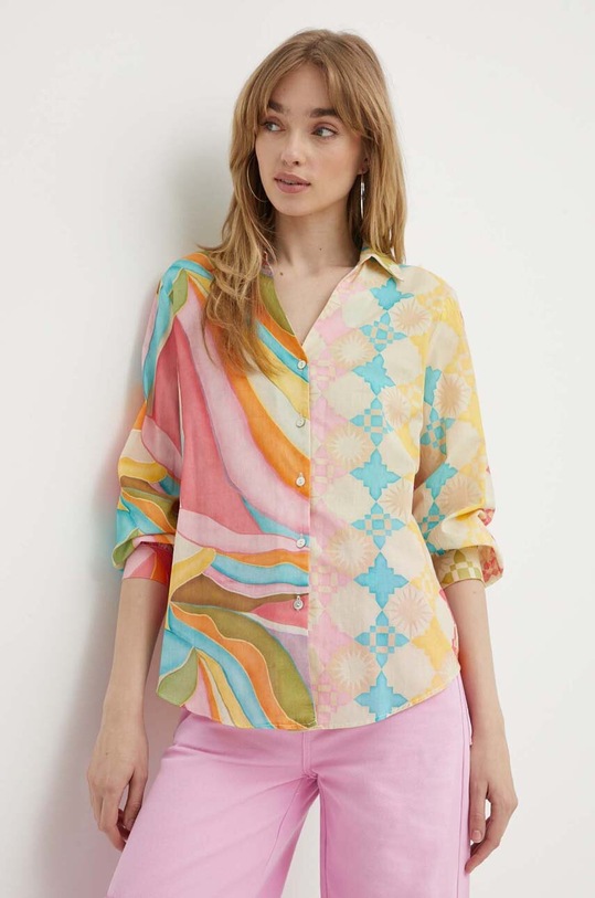 Never Fully Dressed camasa din bumbac lung multicolor NFDTO631.Multi