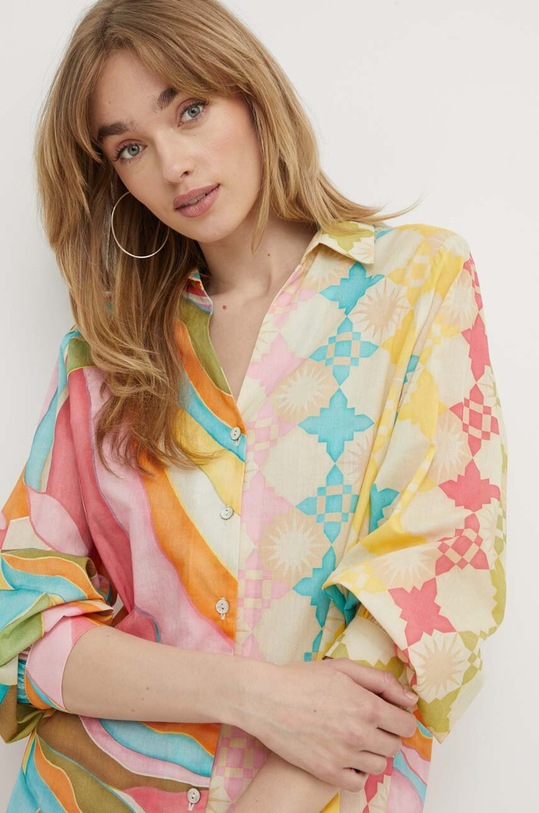 Never Fully Dressed camasa din bumbac multicolor NFDTO631.Multi