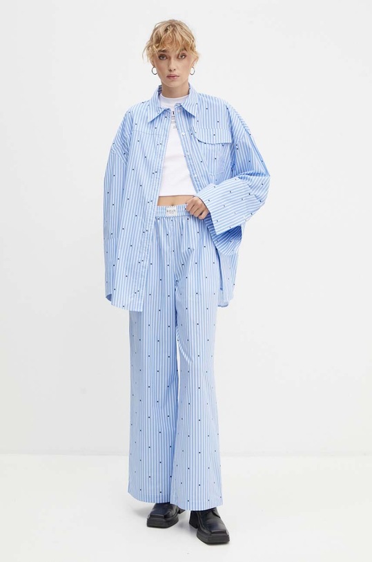 Bavlněná košile Rotate 1124992975 modrá SS24