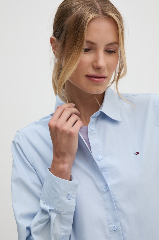 Памучна риза Tommy Hilfiger син WW0WW43344