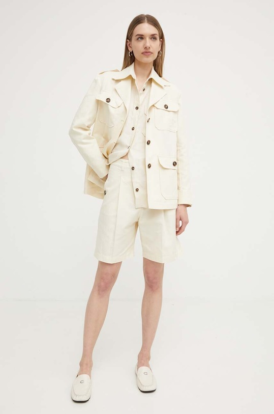 Weekend Max Mara koszula lniana 2415111013600 beżowy SS24