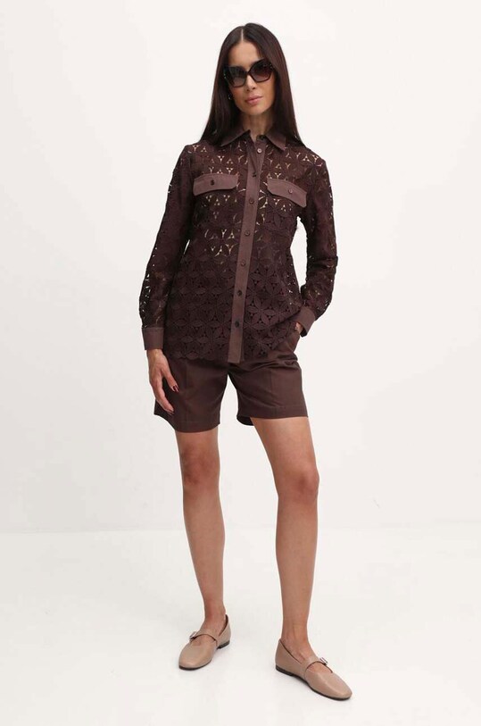 Πουκάμισο Weekend Max Mara 2415261013600 καφέ SS24