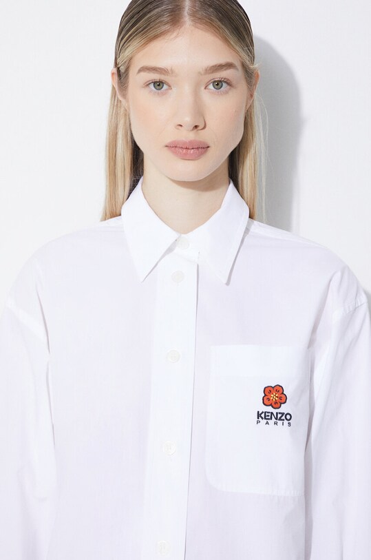 Бавовняна сорочка Kenzo Boke Flower Oversize Shirt білий FD52CH0919LH.01