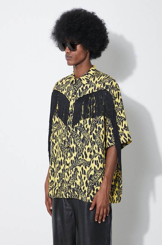 Рубашка Fiorucci Banimalier Print Fringed Shirt жёлтый M01FPTSH054VI01YW02