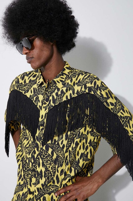 Рубашка Fiorucci Banimalier Print Fringed Shirt M01FPTSH054VI01YW02 жёлтый