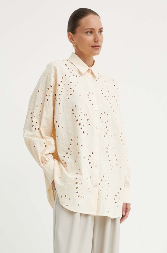 Хлопковая рубашка Bruuns Bazaar ArgyreiaBBFelina casual бежевый BBW3914