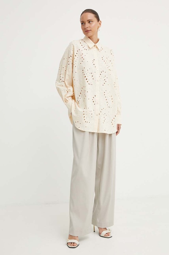 Бавовняна сорочка Bruuns Bazaar ArgyreiaBBFelina BBW3914 бежевий SS24