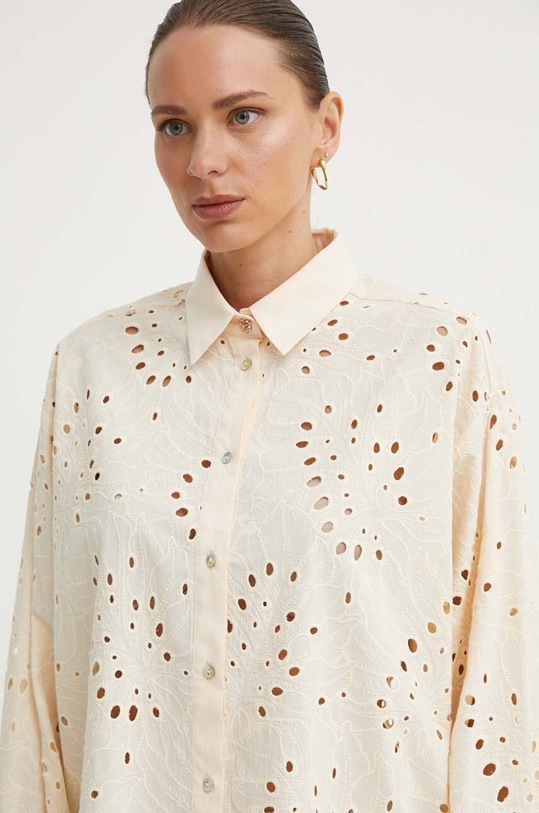 Бавовняна сорочка Bruuns Bazaar ArgyreiaBBFelina BBW3914 бежевий