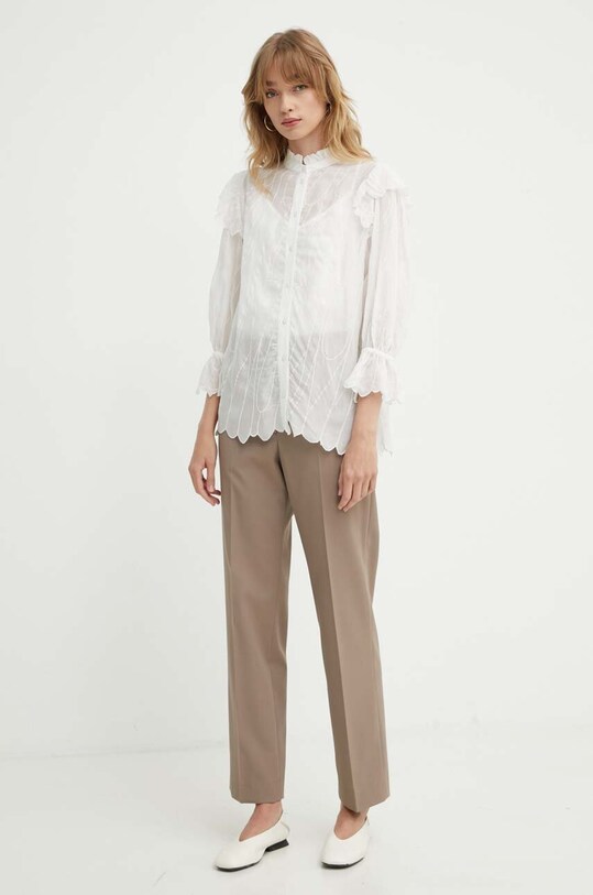 Bruuns Bazaar camasa CyperusBBCaro shirt BBW3981 alb SS24