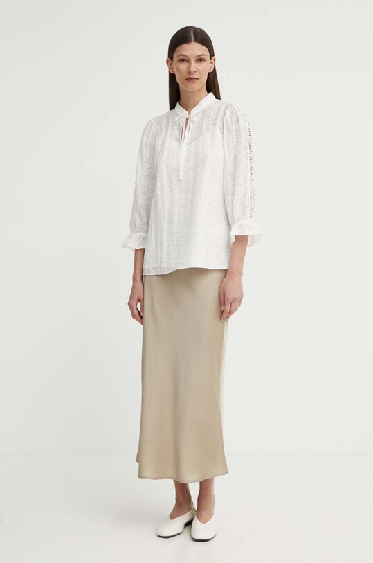 Bruuns Bazaar bluza MacluraBBImiras blouse BBW3995 alb SS24