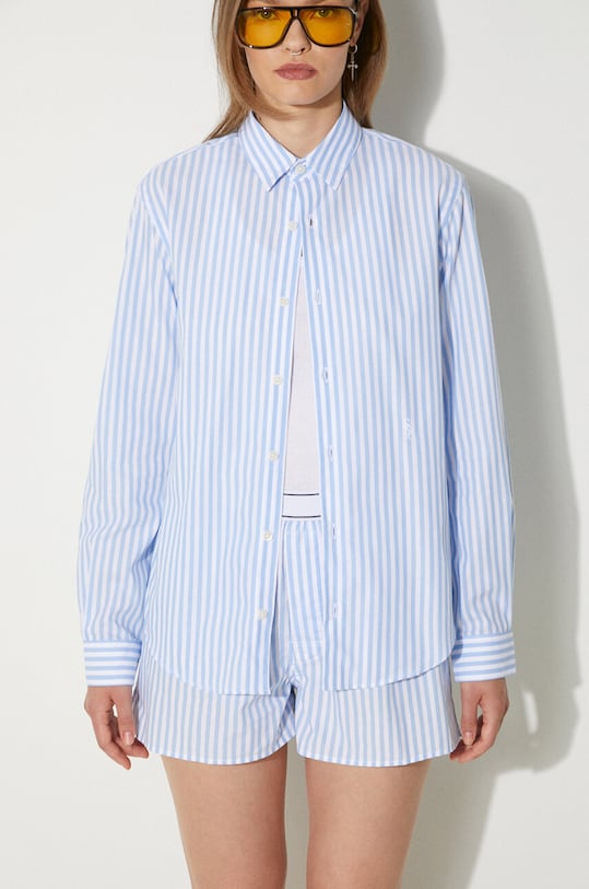 Pamučna košulja Sporty & Rich SRC Embroidered Button Down relaxed plava SI001S402SS