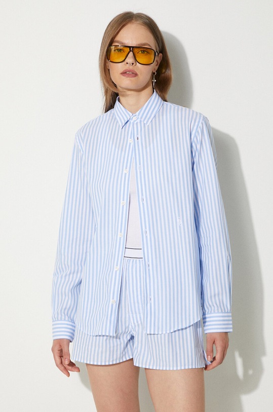 Pamučna košulja Sporty & Rich SRC Embroidered Button Down SI001S402SS plava
