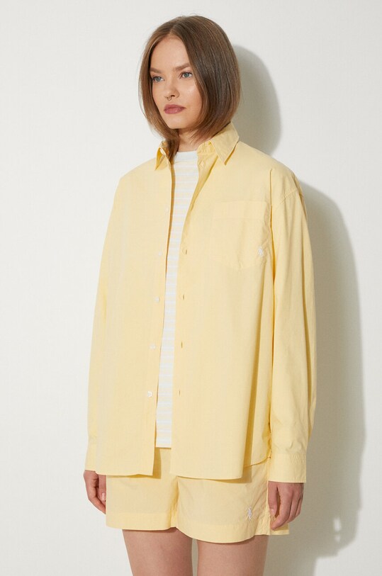 Sporty & Rich cotton shirt SRC Embroidered Oversized Shirt SI006S402SA yellow