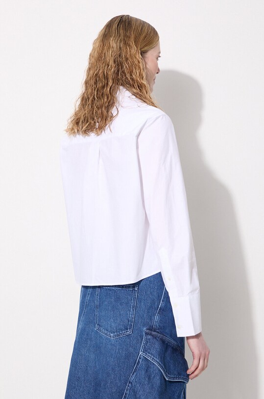 Одежда Хлопковая рубашка JW Anderson Bow Tie Cropped Shirt SH0312.PG1090.001 белый