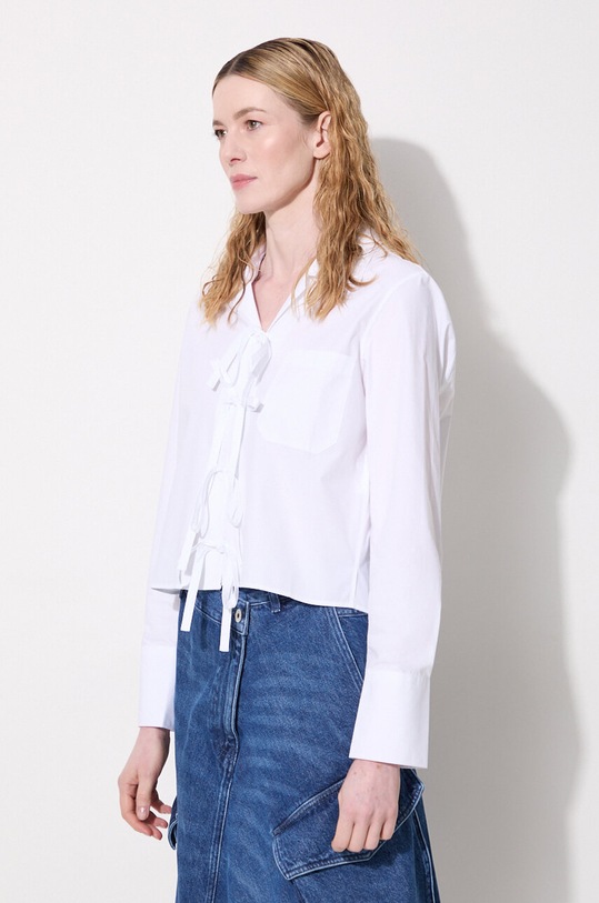Βαμβακερό πουκάμισο JW Anderson Bow Tie Cropped Shirt λευκό SH0312.PG1090.001