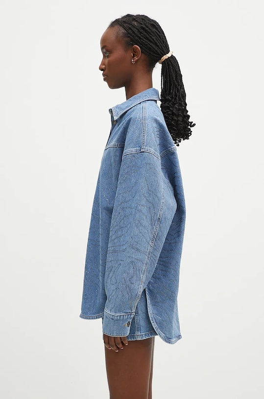 Rotate koszula jeansowa Rhinestone Denim 1126401468 niebieski SS24