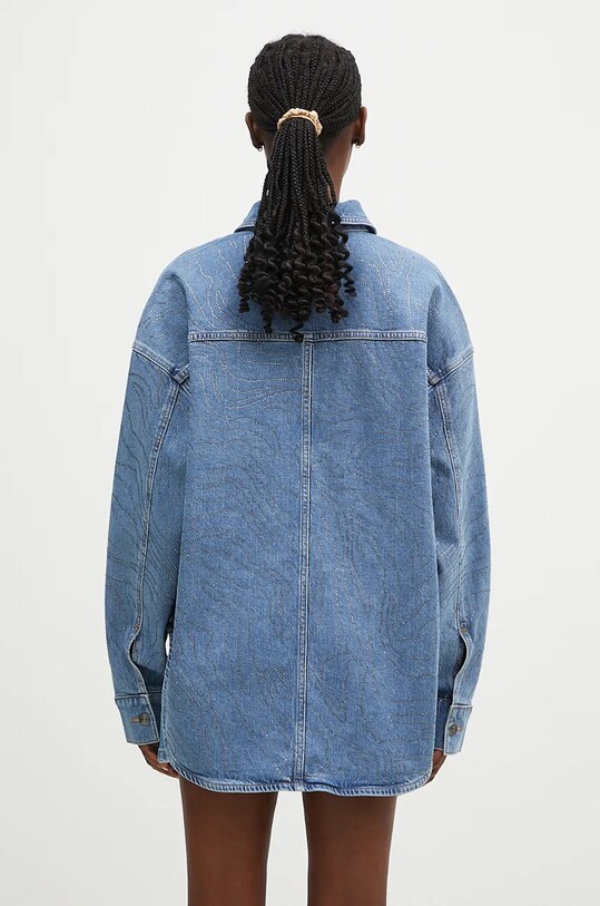 Odzież Rotate koszula jeansowa Rhinestone Denim 1126401468 niebieski