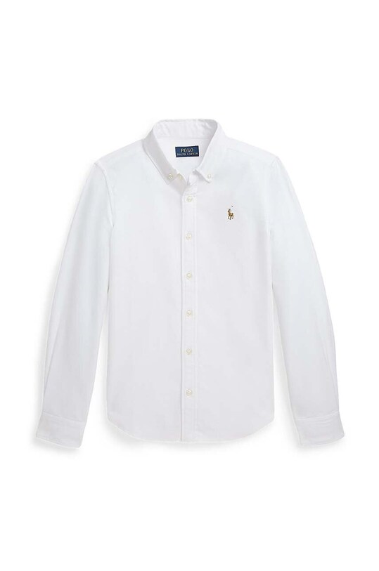 Детская хлопковая рубашка Polo Ralph Lauren casual белый 313929954001