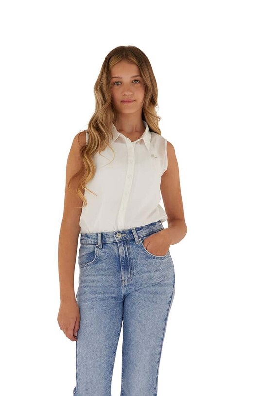 Guess camasa copii fara maneci alb J4RH03.WA2T0.PPYH