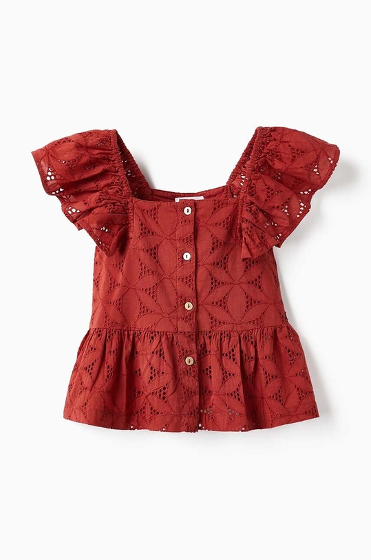 Κοριτσίστικα Παιδική βαμβακερή μπλούζα zippy 3105930401 μπορντό