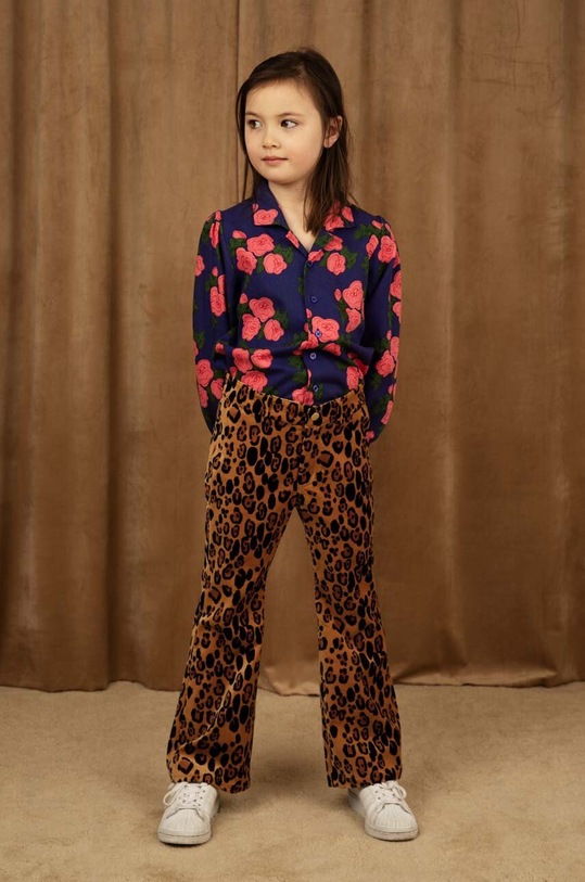 Mini Rodini koszula bawełniana dziecięca wzorzyste niebieski 2412010060