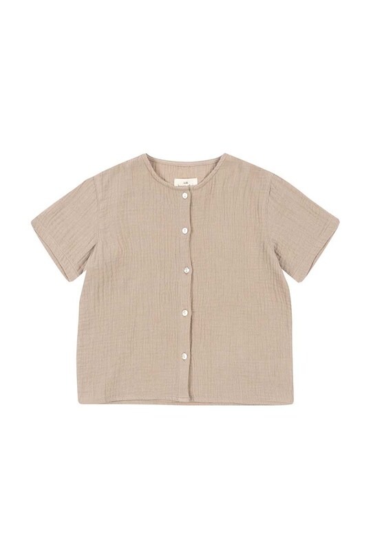 Detská bavlnená košeľa Konges Sløjd KS100614 béžová SS24