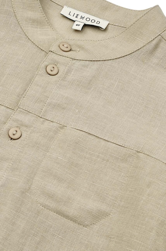 Chlapec Detská košeľa s prímesou ľanu Liewood Flynn Linen Shirt LW18715 béžová