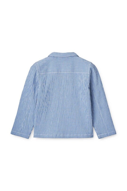 Дівчинка Дитяча бавовняна сорочка Liewood Kory Seersucker Check Shirt LW18767 блакитний