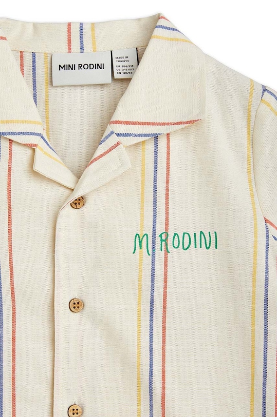 Mini Rodini koszula z domieszką lnu dziecięca beżowy 2422010011