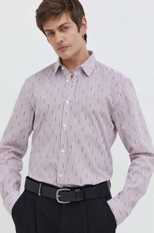 Bavlnená košeľa HUGO 50508305 červená