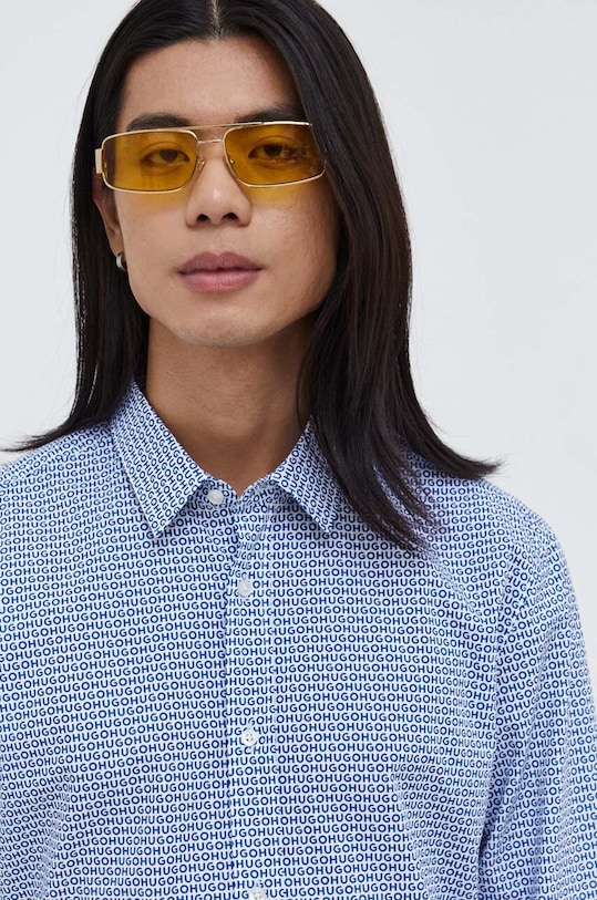 Bavlnená košeľa HUGO 50508305 modrá