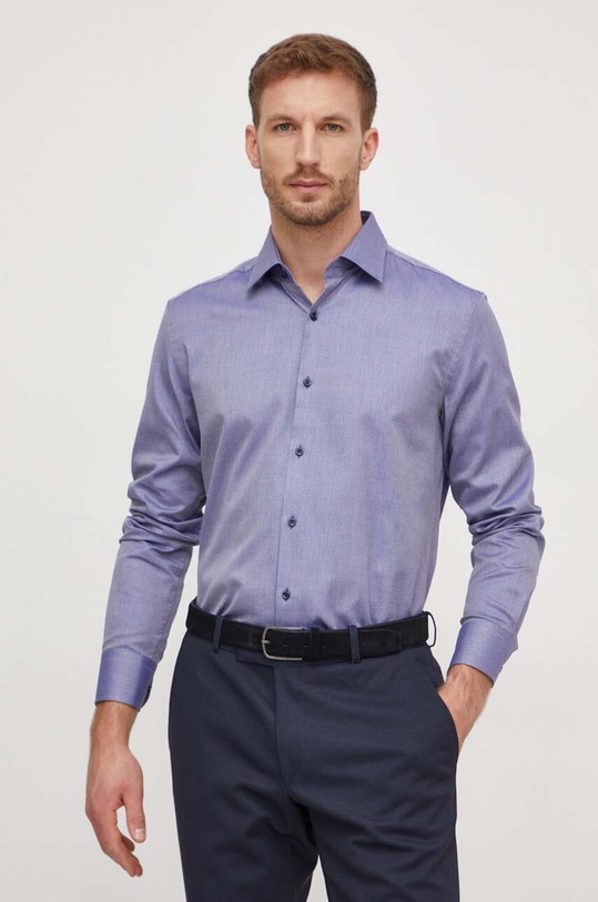 BOSS koszula bawełniana klasyczny niebieski 50508401