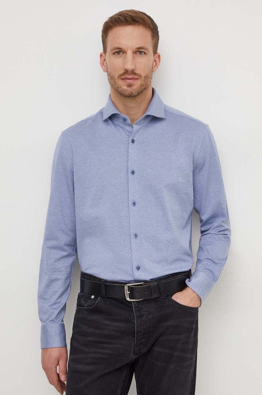 Хлопковая рубашка BOSS голубой 50508922