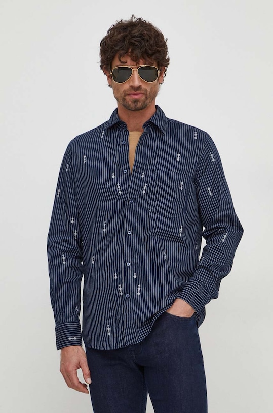 Košile Boss Orange regular námořnická modř 50505523