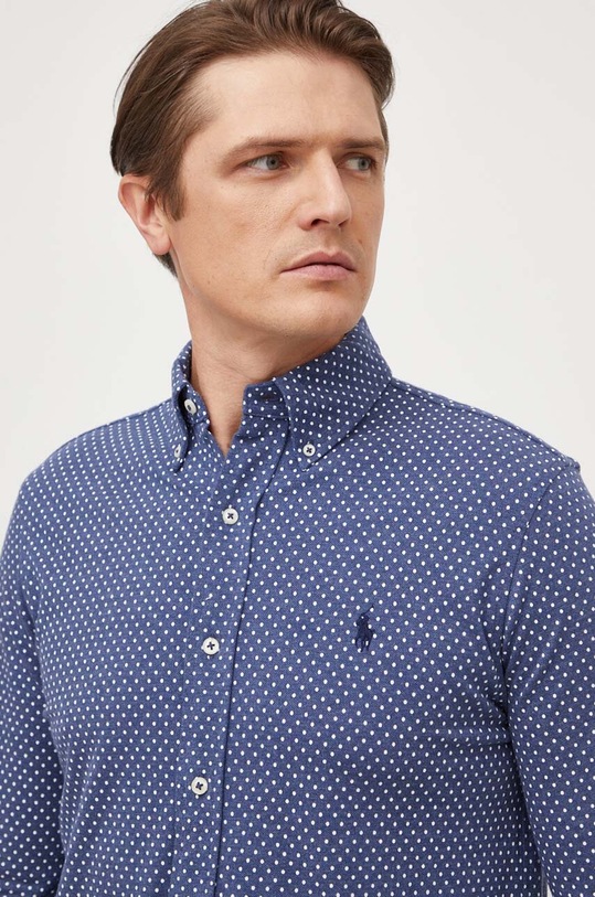 Polo Ralph Lauren cămașă din bumbac 710926698 albastru
