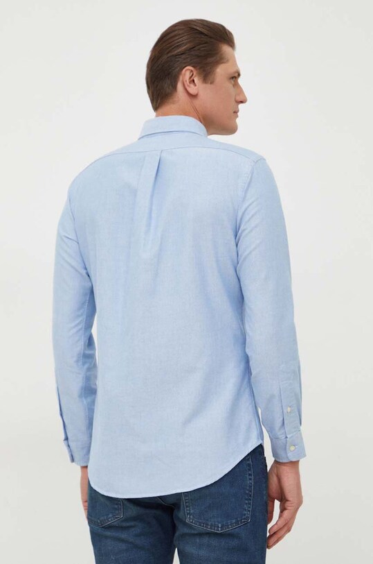 Одежда Хлопковая рубашка Polo Ralph Lauren 710928917 голубой