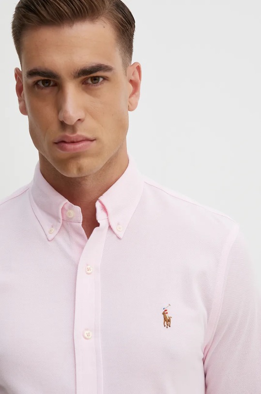 Bavlněná košile Polo Ralph Lauren 710932545 růžová