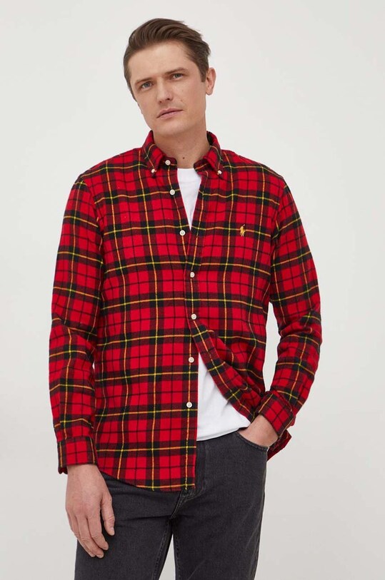 Polo Ralph Lauren koszula bawełniana wzorzyste czerwony 710926921