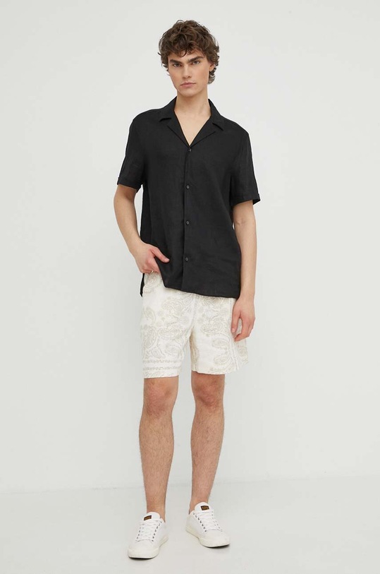 Drykorn koszula lniana BIJAN_2 47356.126004 czarny SS24