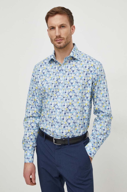 Paul&Shark koszula bawełniana wzorzyste niebieski 24413011CF