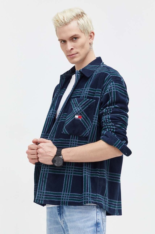 Tommy Jeans koszula polarowa klasyczny granatowy DM0DM18320