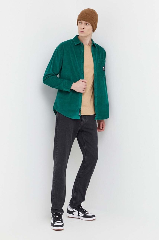 Tommy Jeans koszula sztruksowa DM0DM18324 zielony SS24