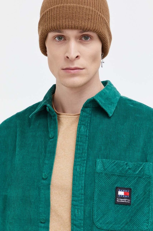 Tommy Jeans koszula sztruksowa zielony DM0DM18324