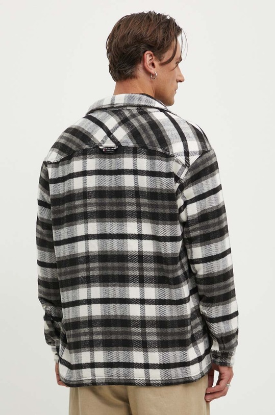 Tommy Jeans camasa TJM FLEECE LINED CHECK SHIRT EXT negru DM0DM18325