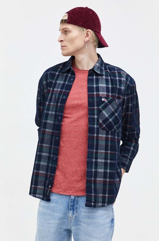 Tommy Jeans koszula sztruksowa wzorzyste granatowy DM0DM18327