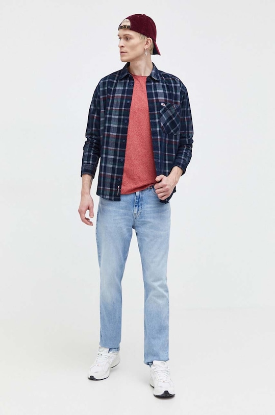 Tommy Jeans koszula sztruksowa DM0DM18327 granatowy SS24