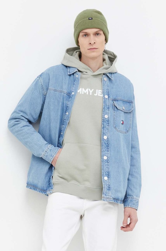 Rifľová košeľa Tommy Jeans relaxed modrá DM0DM18328