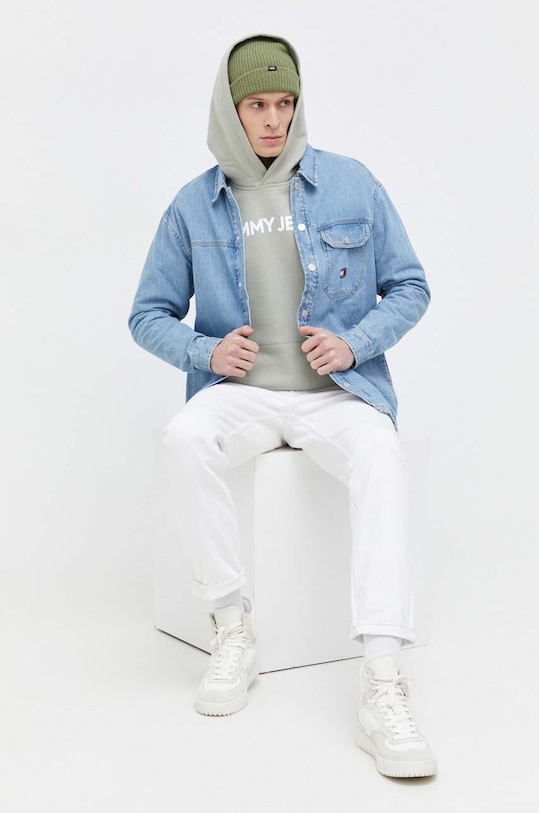 Rifľová košeľa Tommy Jeans DM0DM18328 modrá AW24